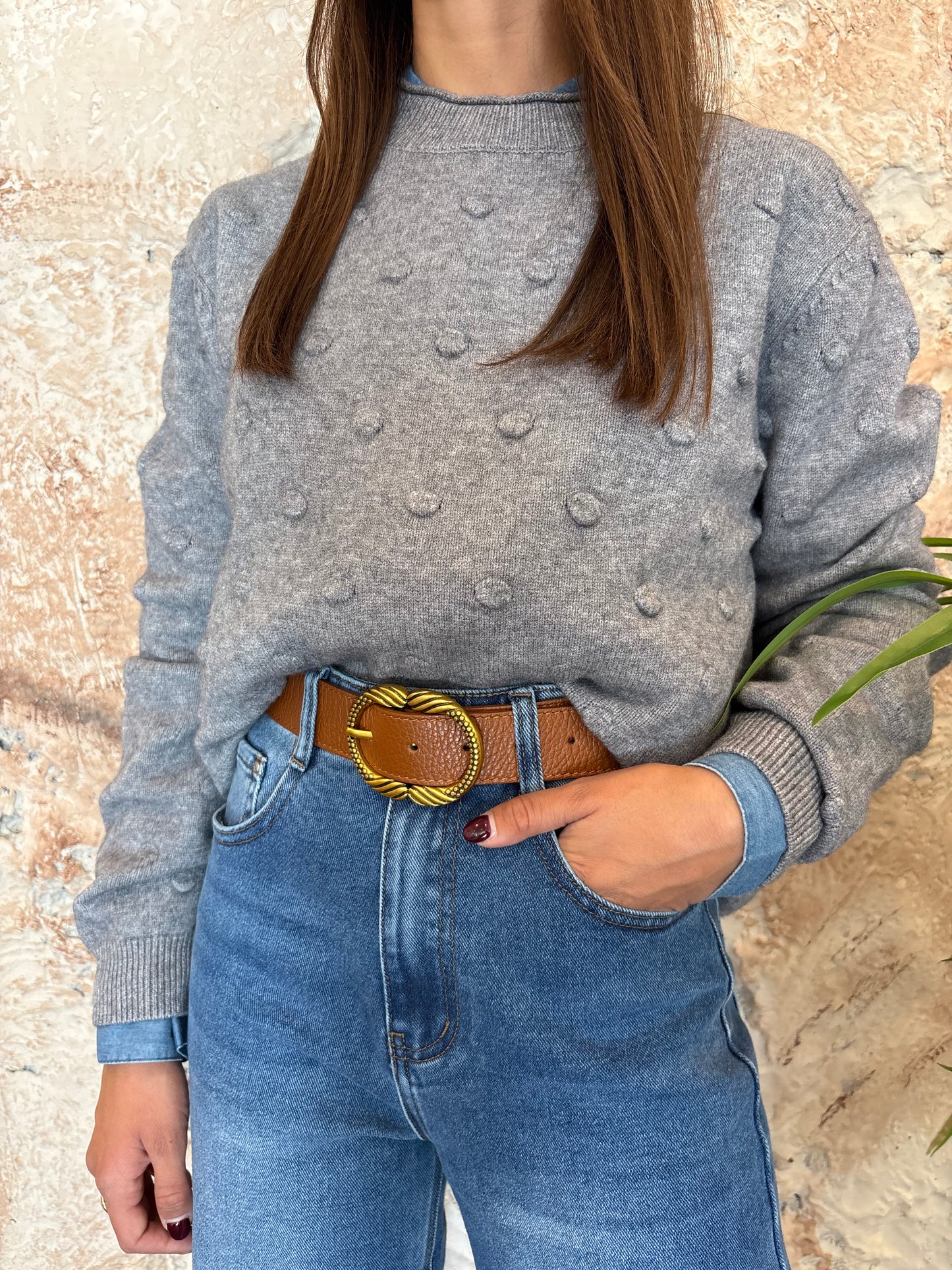 JERSEY TOPOS GRIS