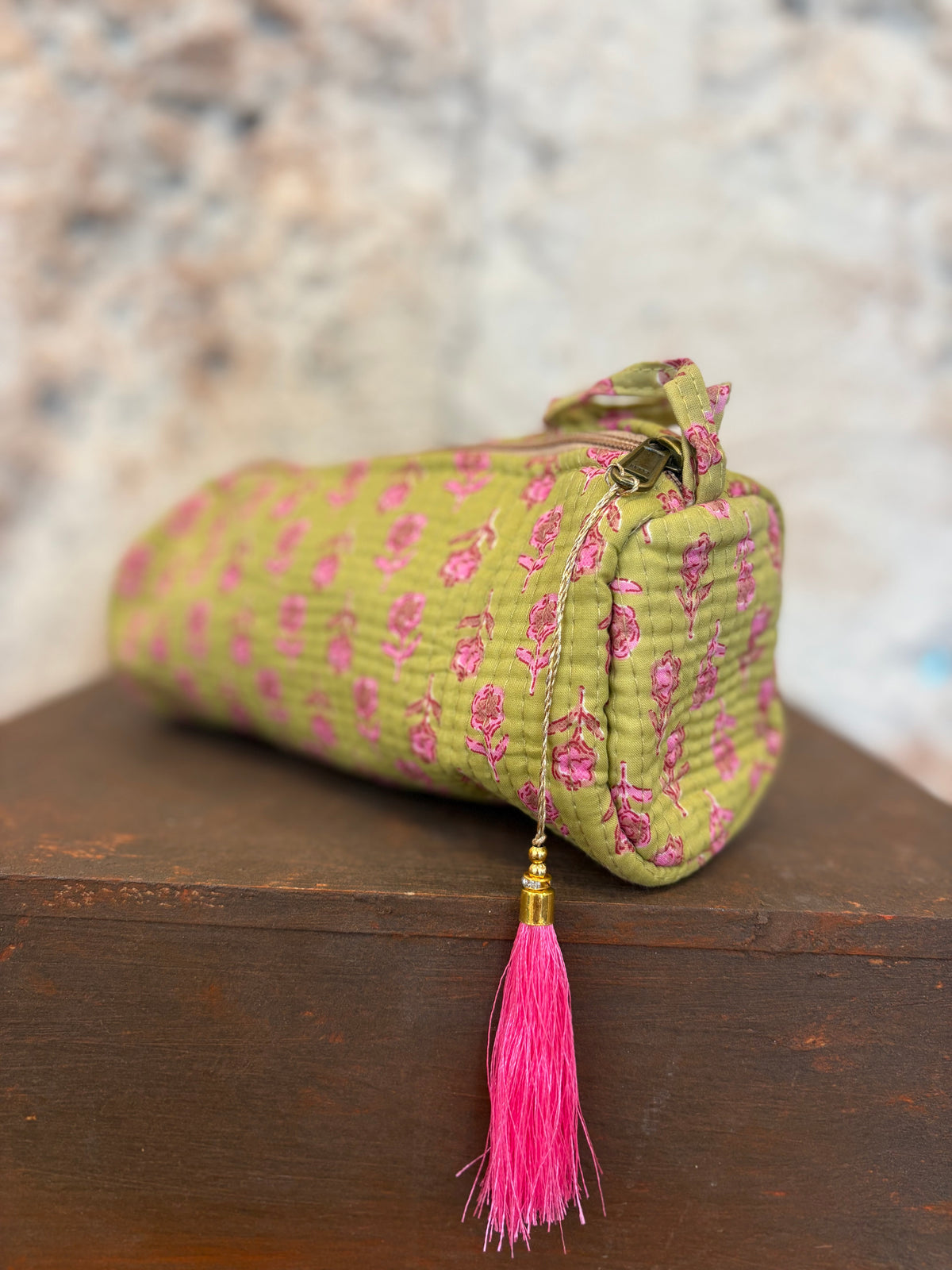 ESTUCHE GRANDE ESTAMPADO VERDE OLIVA