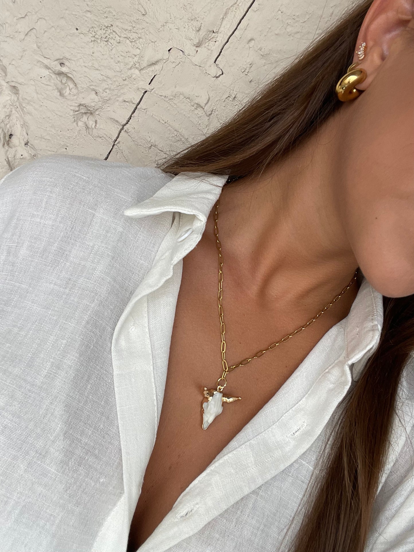 COLLAR CABEZA BÚFALO BLANCO