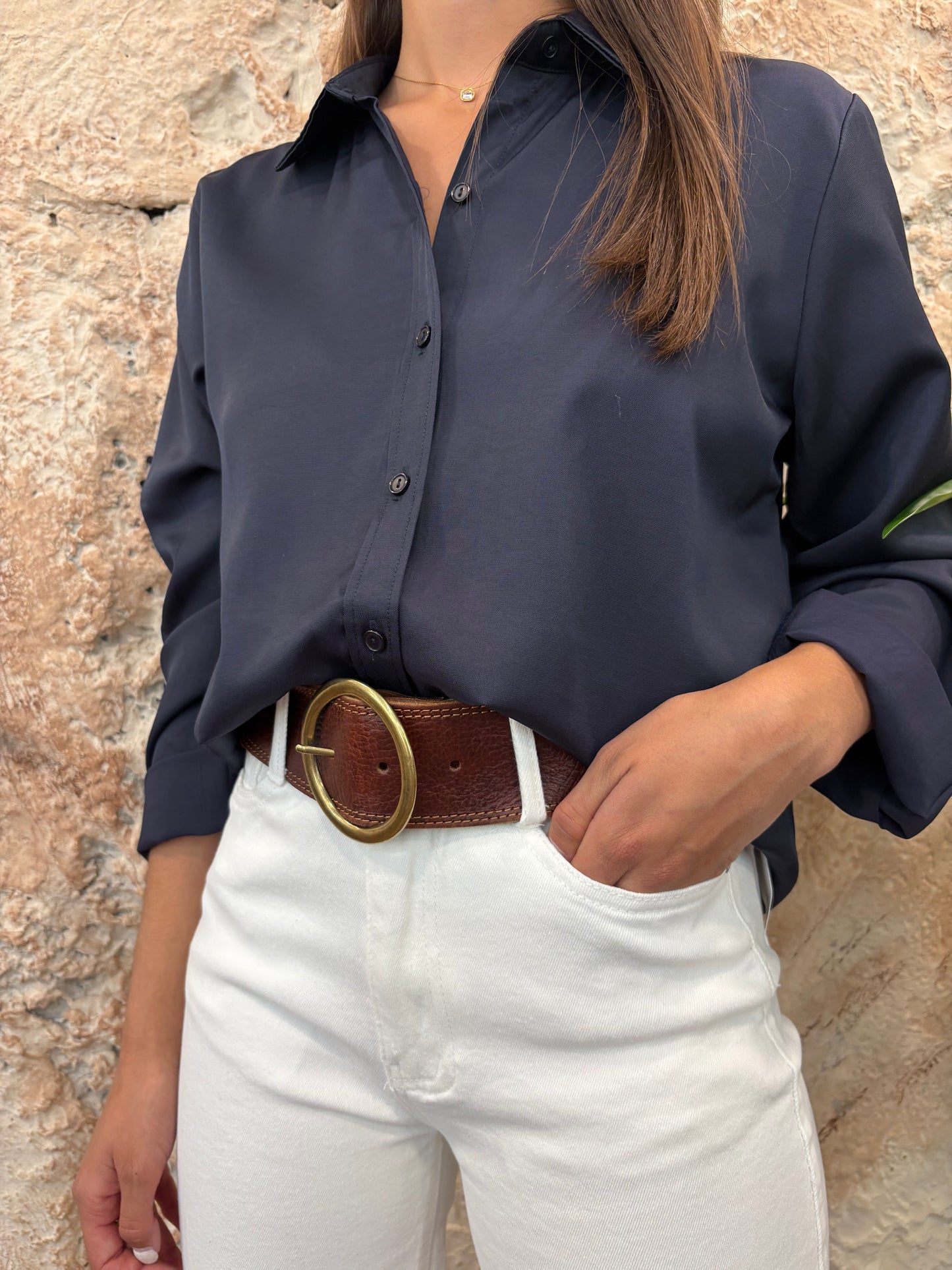 CAMISA FLUIDA AZUL MARINO