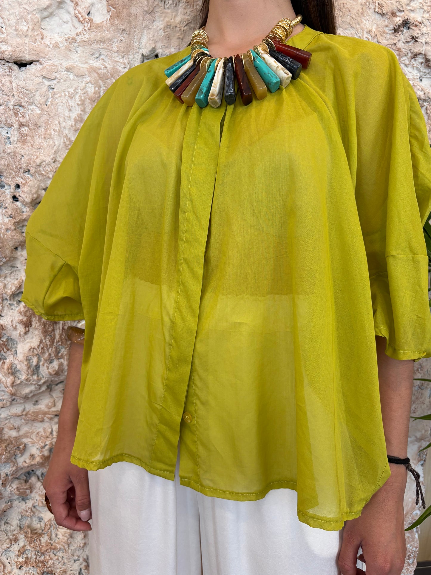 BLUSÓN CUELLO MAO VERDE LIMA