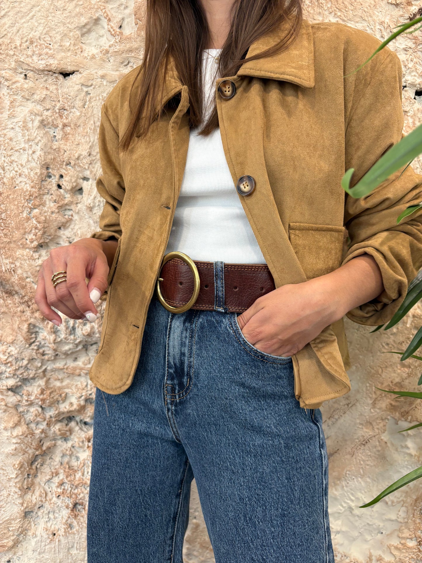 CAZADORA EFECTO ANTELINA CAMEL
