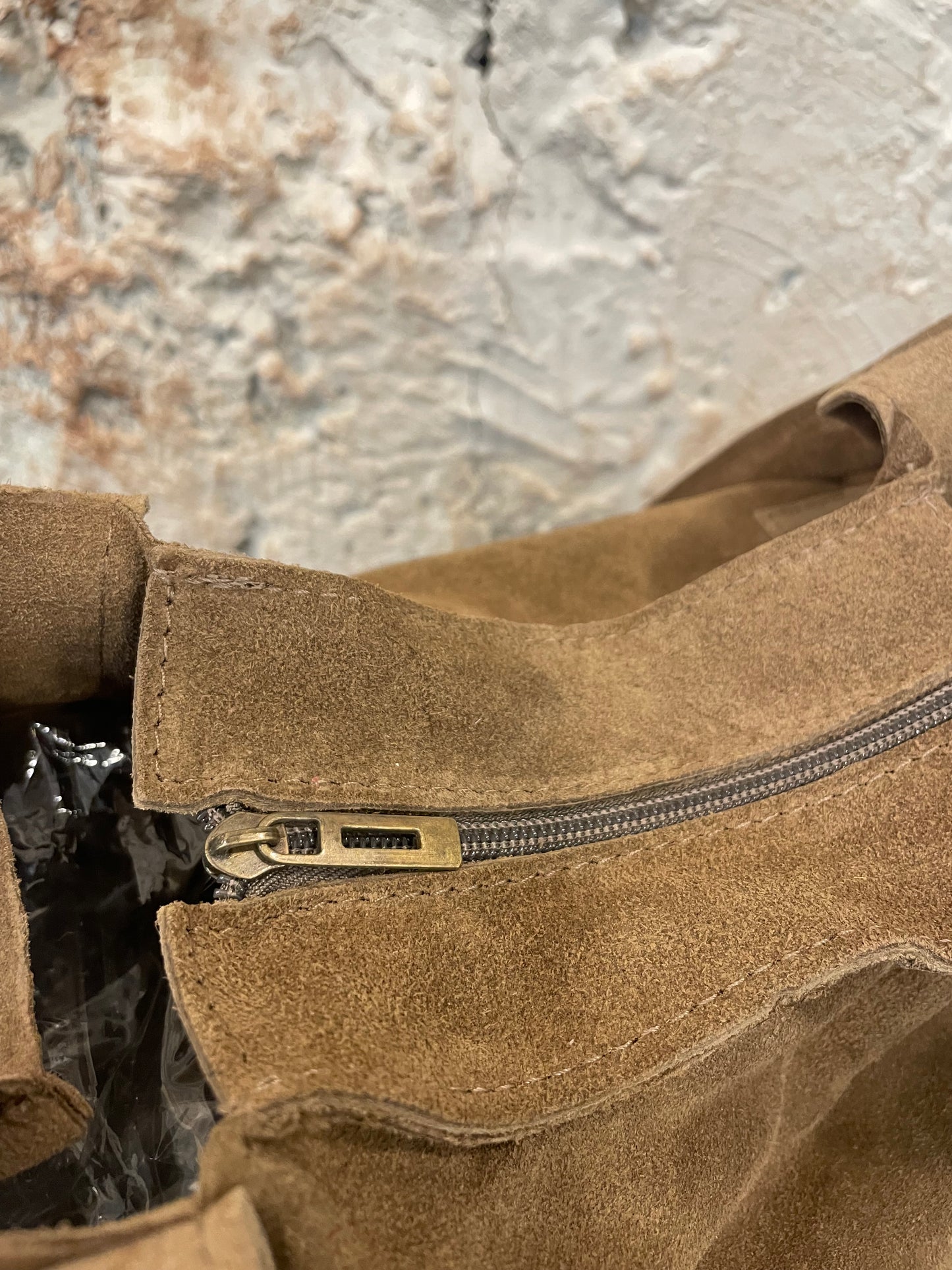 BOLSO PIEL FLECOS INDIOS CAMEL