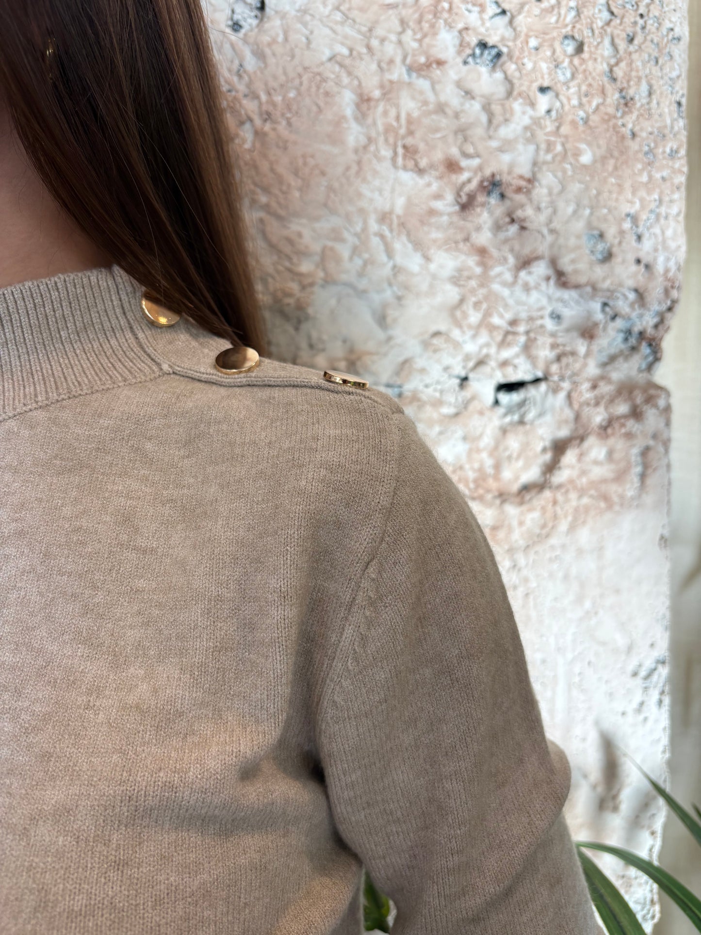 JERSEY BOTONES HOMBROS BEIGE