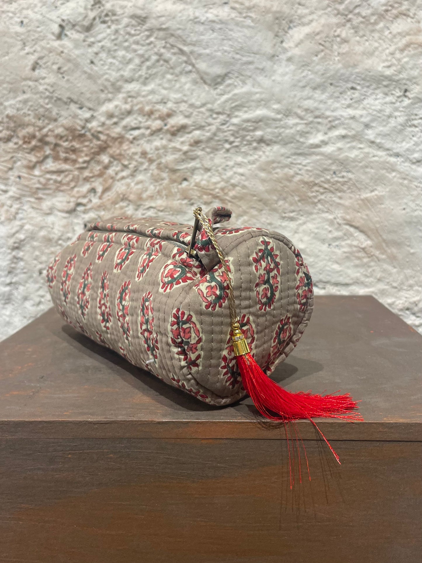 ESTUCHE GRANDE ESTAMPADO TAUPE