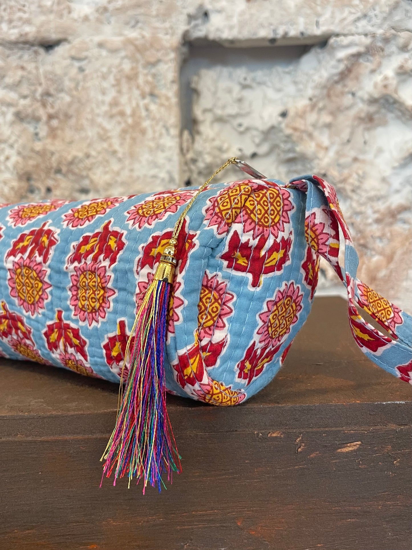 ESTUCHE ESTAMPADO CELESTE