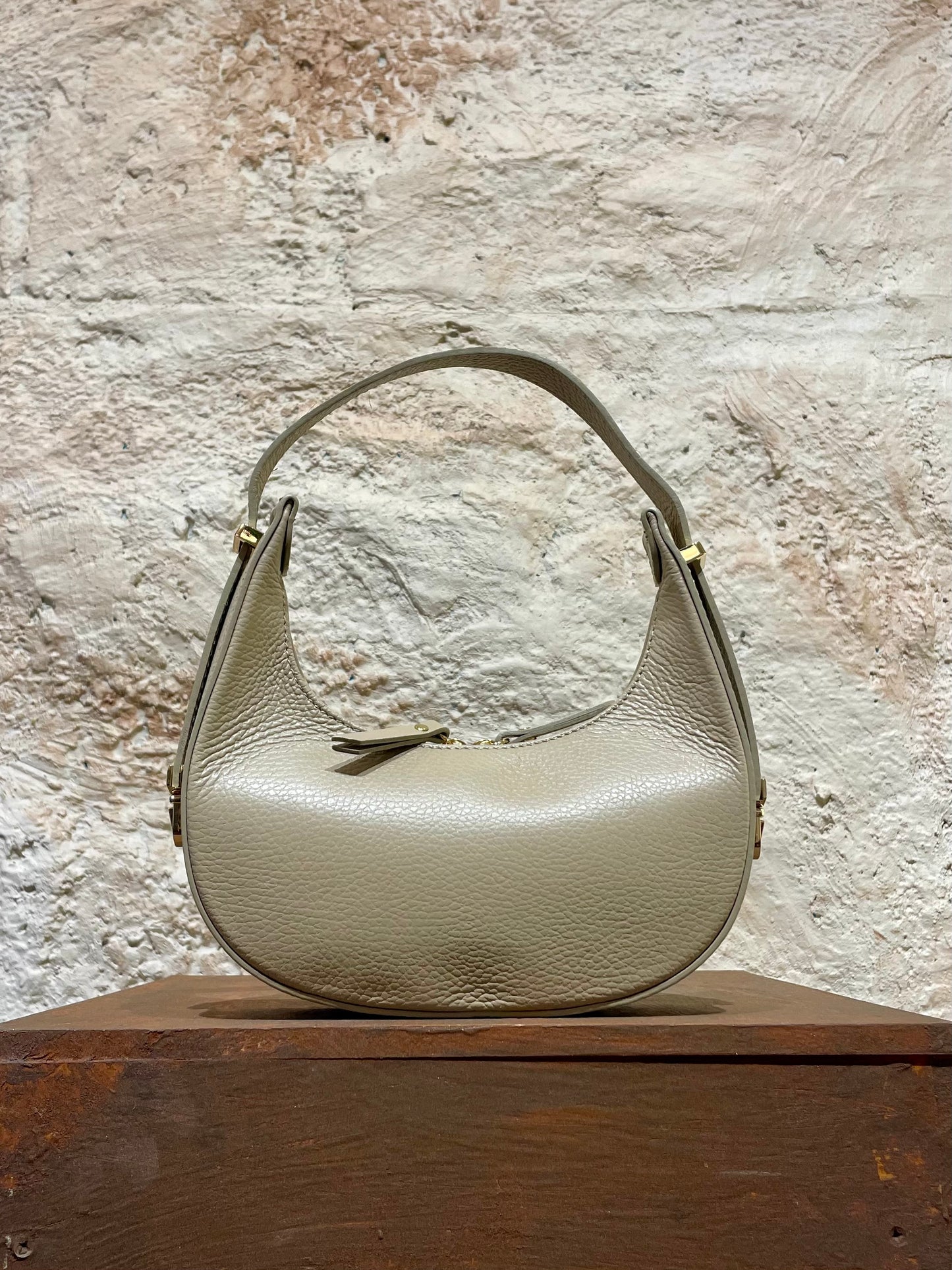 MINI BOLSO PIEL HOMBRO BEIGE