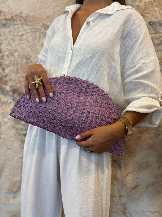CARTERA DE MANO MALVA