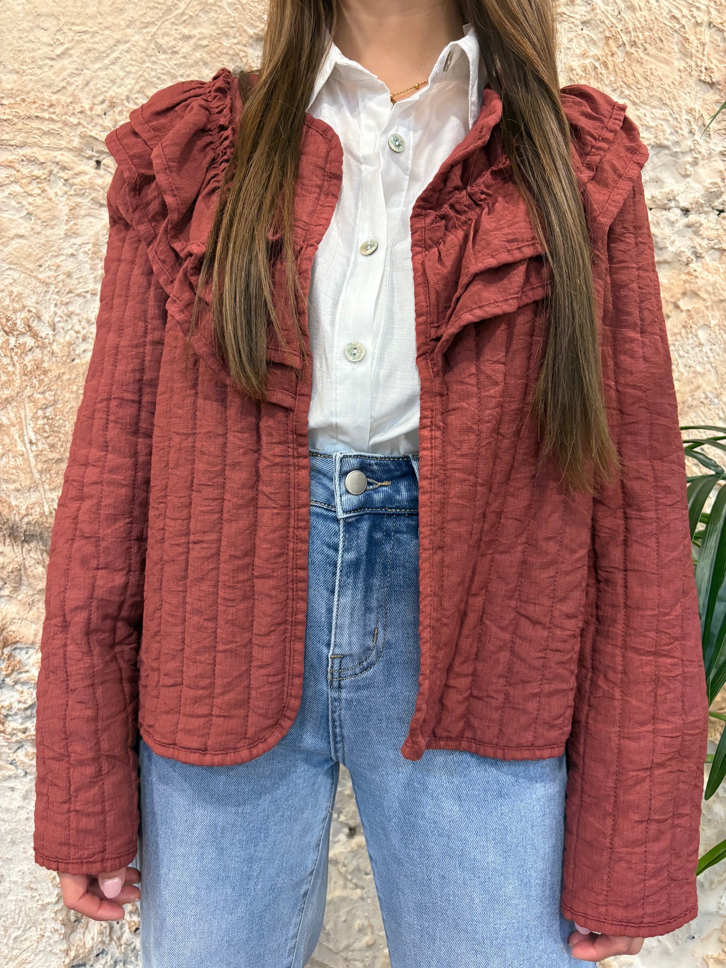 PARKA VOLANTES BURDEOS