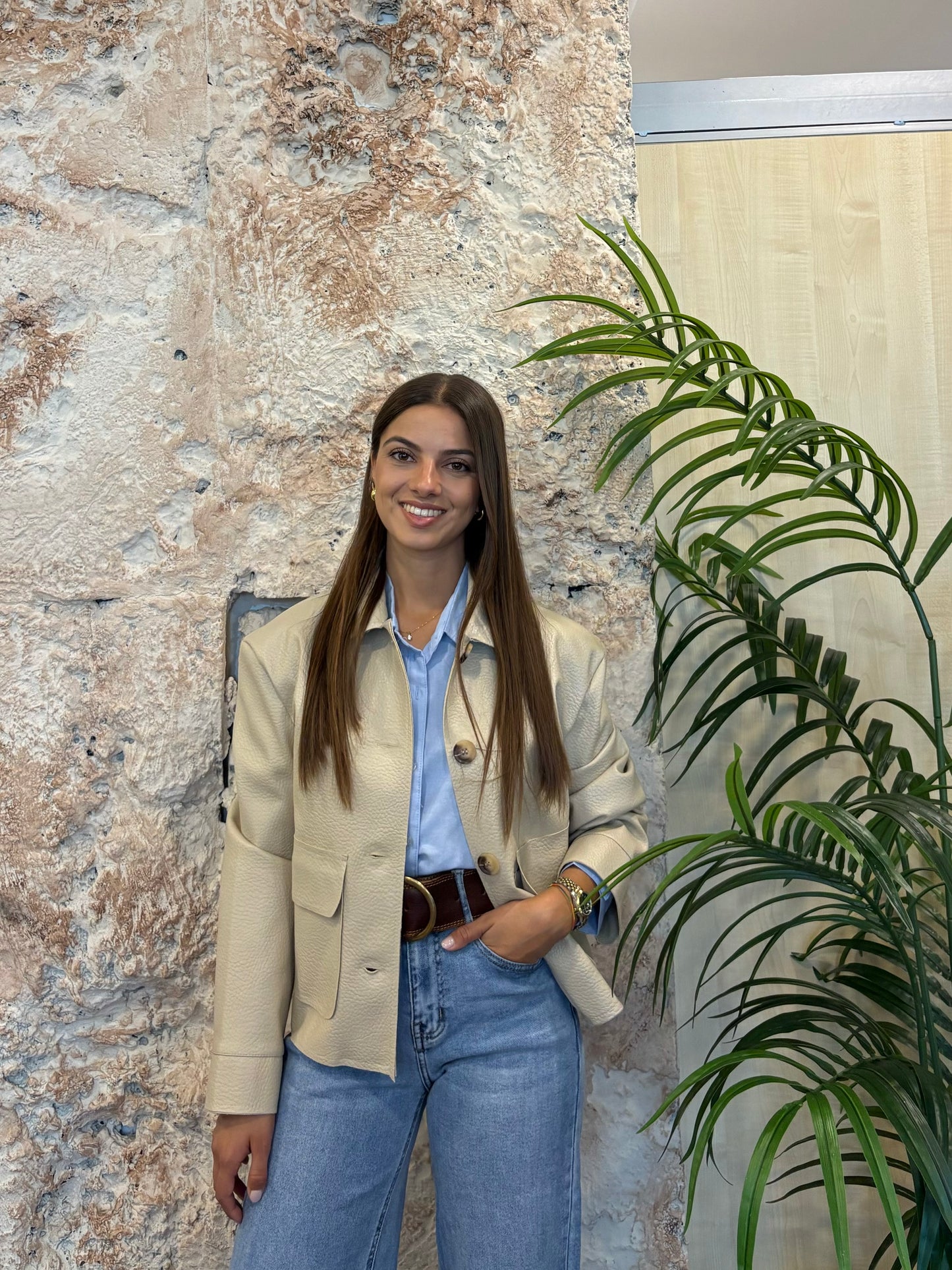 CAZADORA POLIPIEL BEIGE