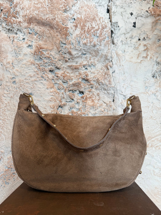 BOLSO SHOPPER TAUPE TACHAS