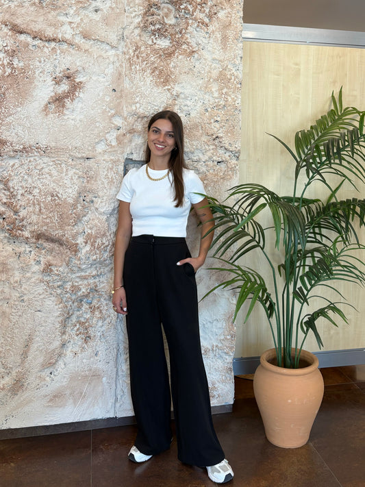 PANTALÓN PINZA RECTO NEGRO