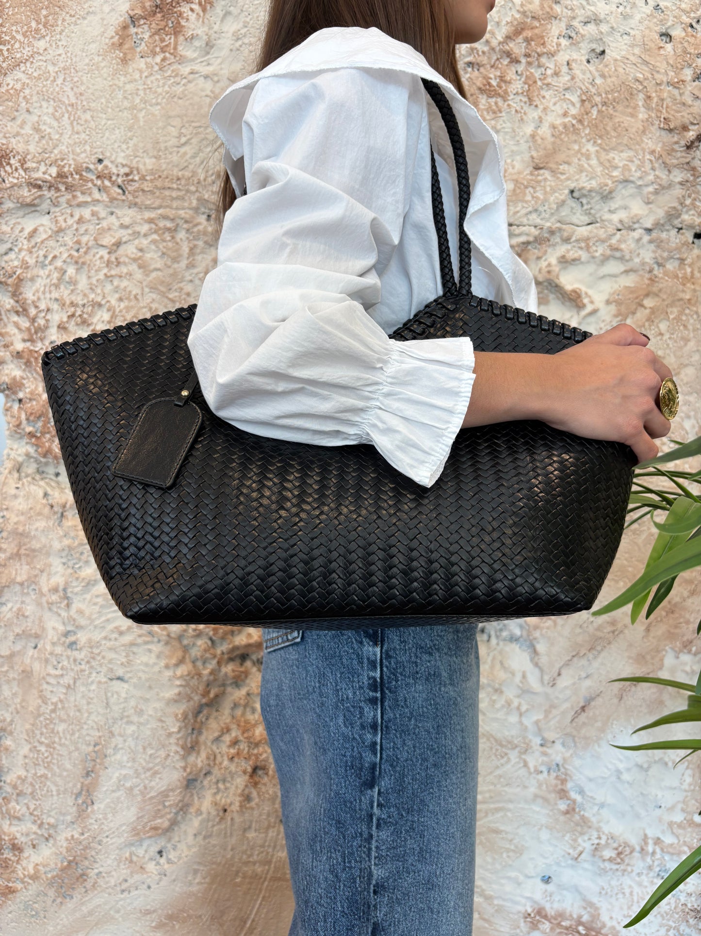 BOLSO MAXI TRENZADO NEGRO