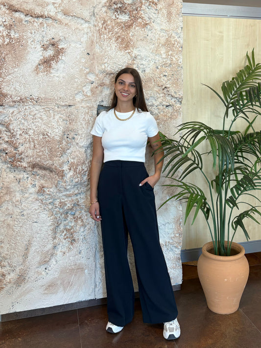 PANTALÓN PINZA RECTO AZUL MARINO