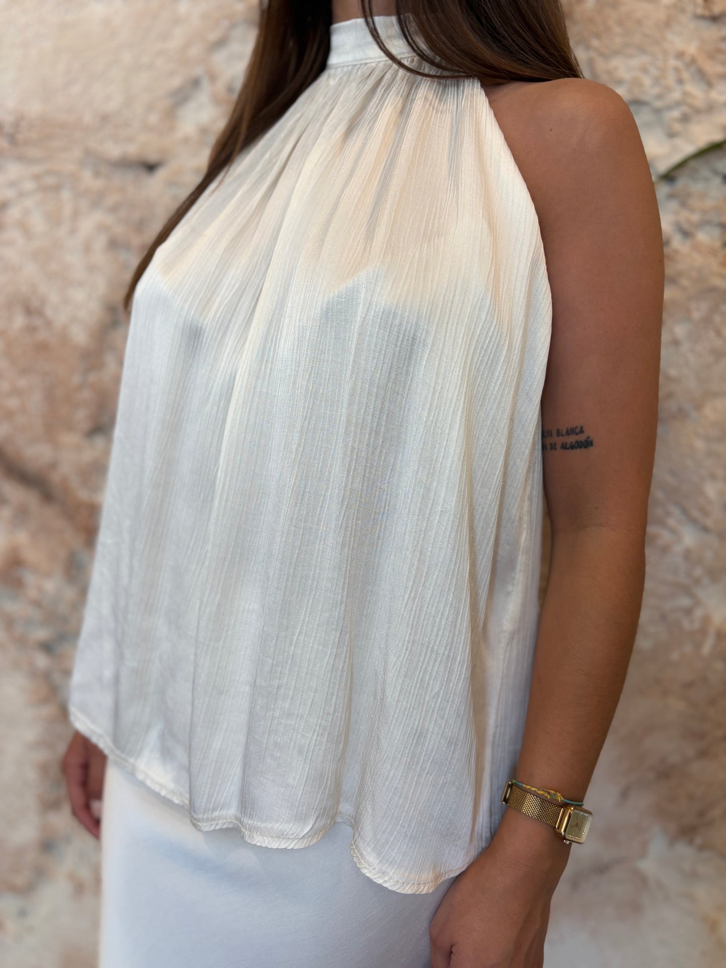 BLUSA CUELLO HALTER CRUDO