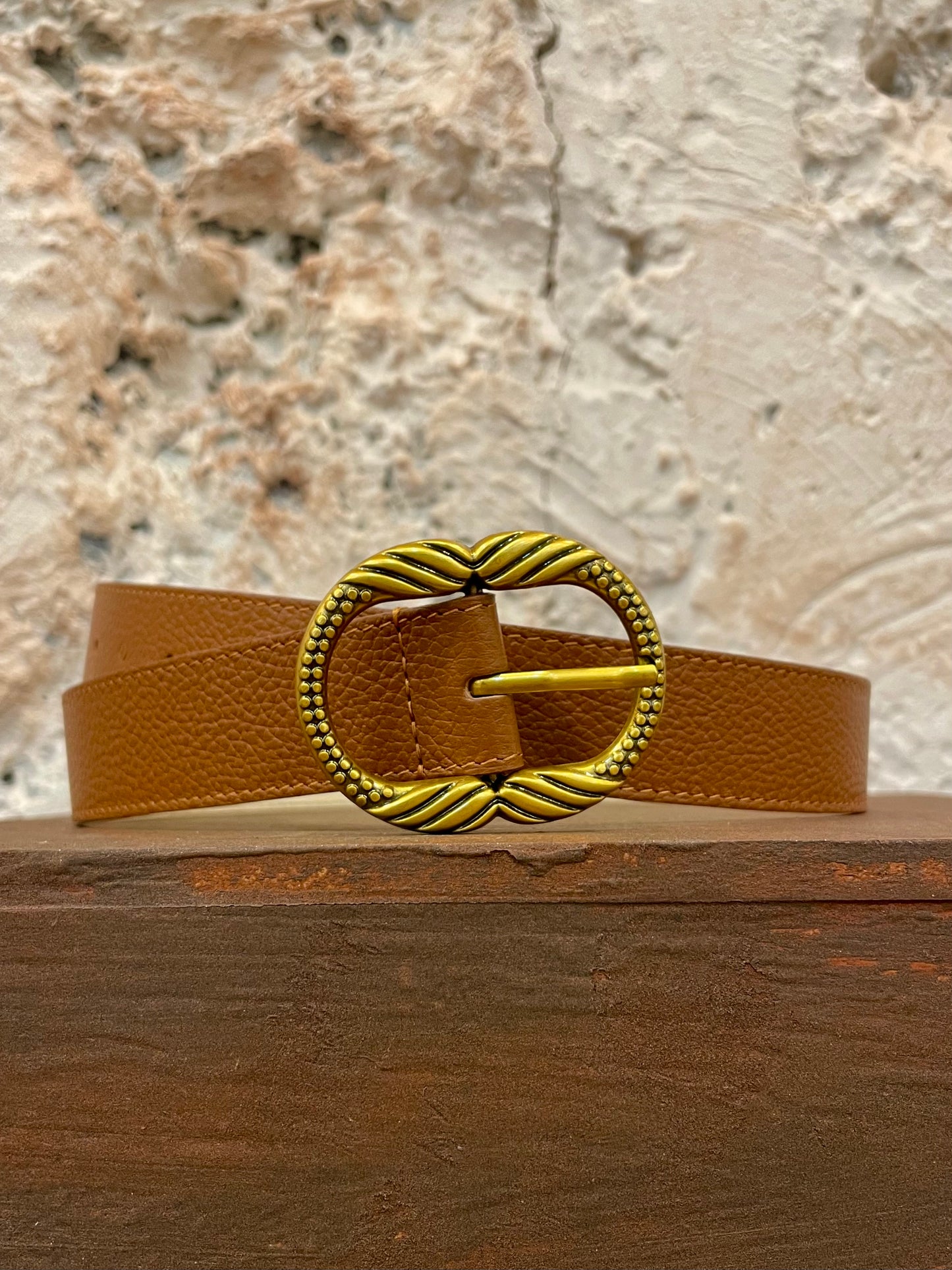 CINTURÓN PIEL CAMEL