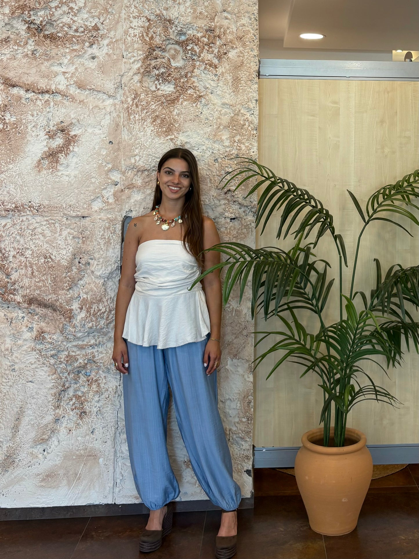 PANTALÓN BOMBACHO CELESTE