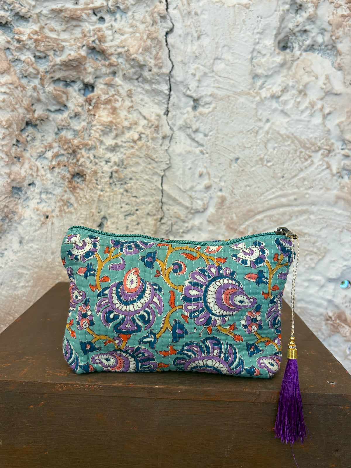 NECESER ESTAMPADO VERDE AGUA - LILA
