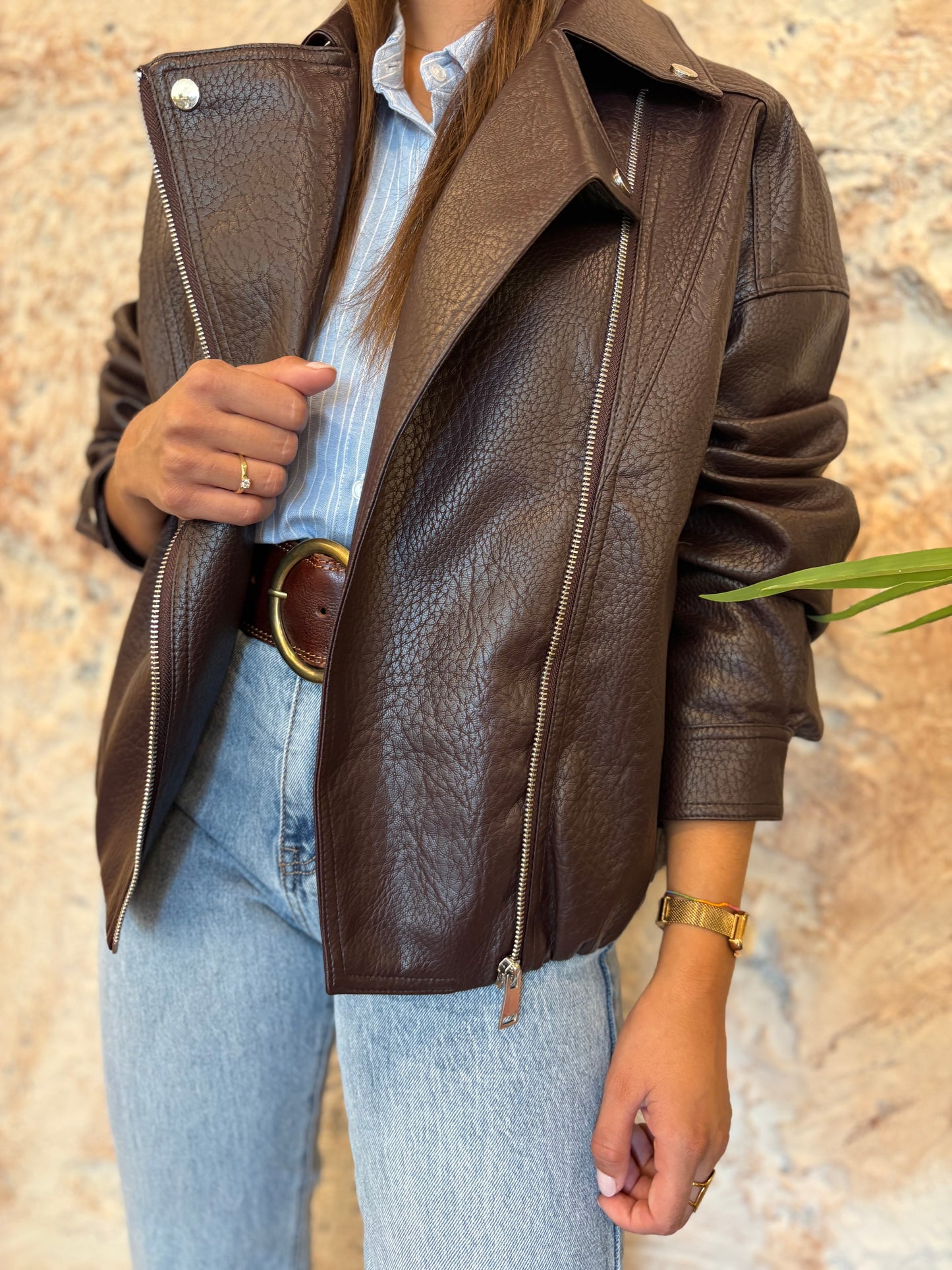 BIKER POLIPIEL BURDEOS