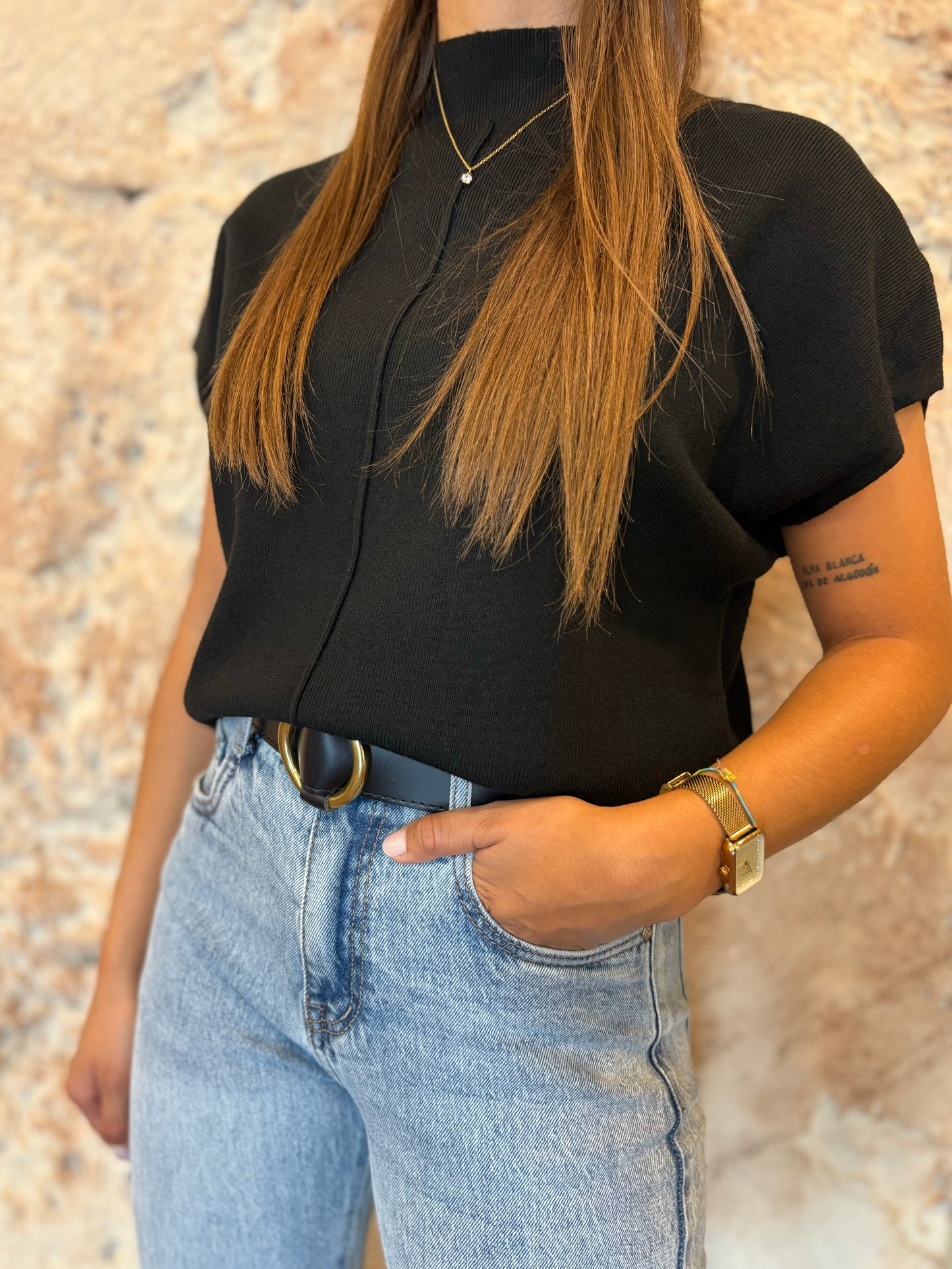 CHALECO LINEA FRONTAL NEGRO