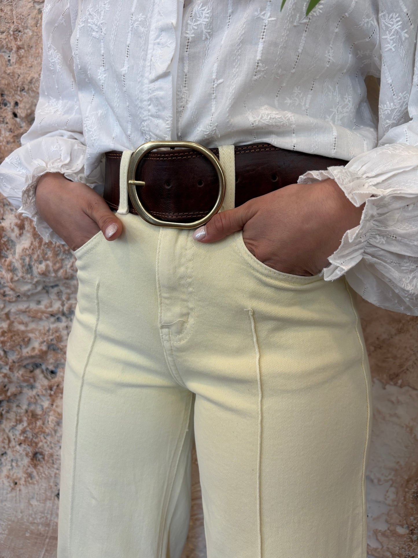JEANS RECTO AMARILLO PASTEL