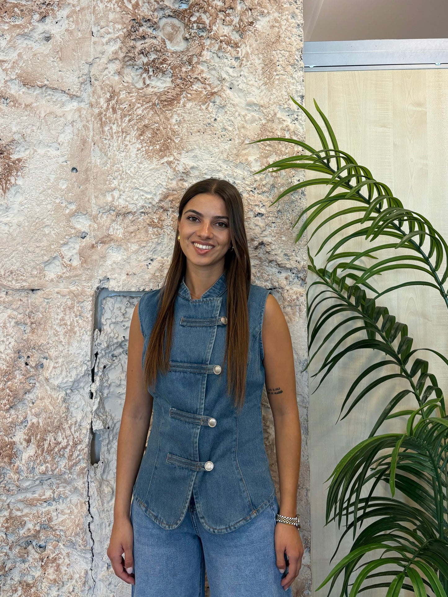 CHALECO ALAMARES DENIM