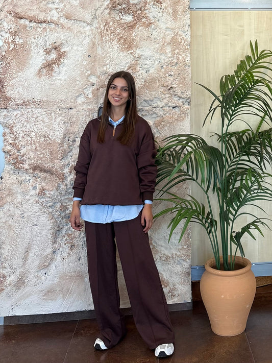 CONJUNTO CHANDAL POLO MARRÓN