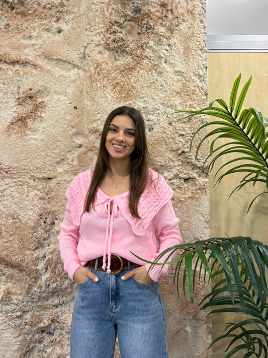 JERSEY HILO CUELLO BOBO ROSA