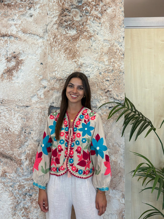 KIMONO ESTAMPADO BEIGE