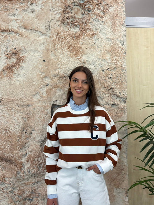 SUDADERA TEJA RAYAS INICIAL