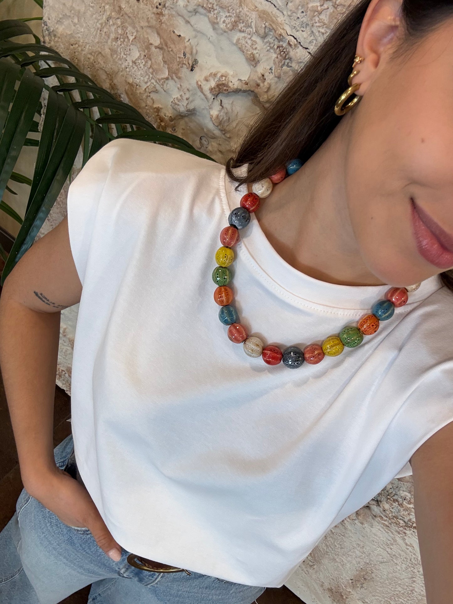COLLAR BOLAS CERÁMICA MULTICOLOR