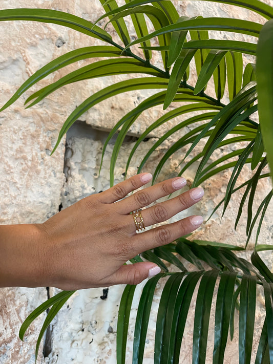 ANILLO DETALLE MINI PERLAS BLANCAS