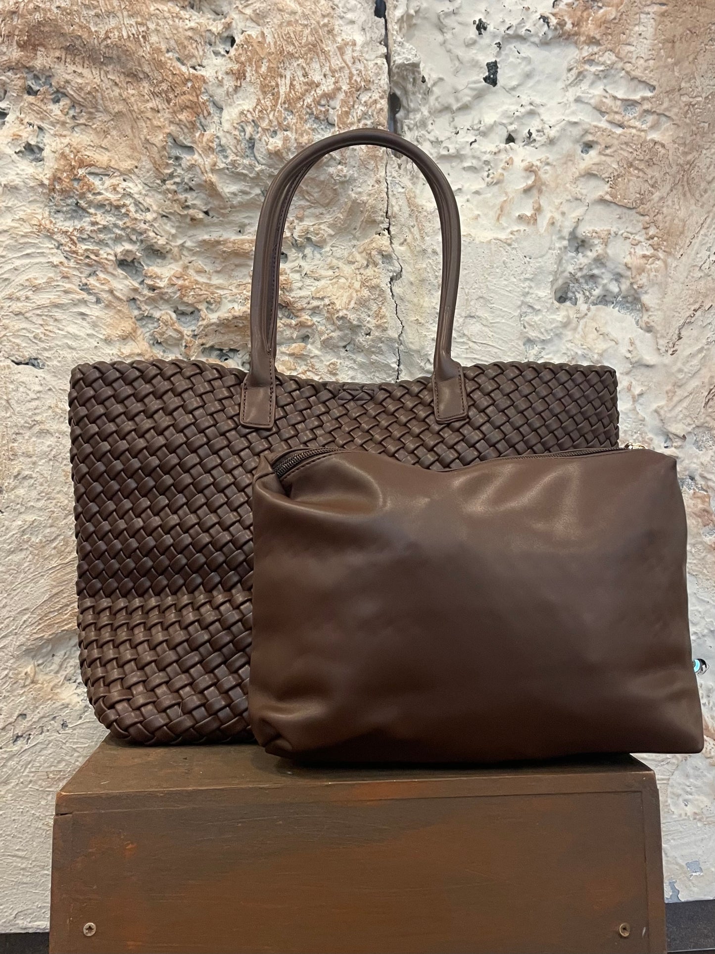 SHOPPER TRENZADO MARRÓN