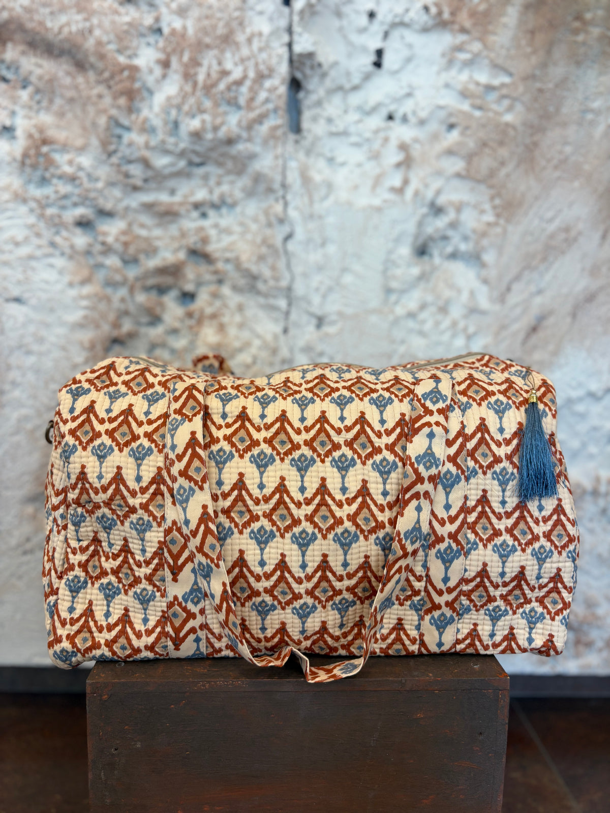 BOLSO VIAJE ESTAMPADO TEJA
