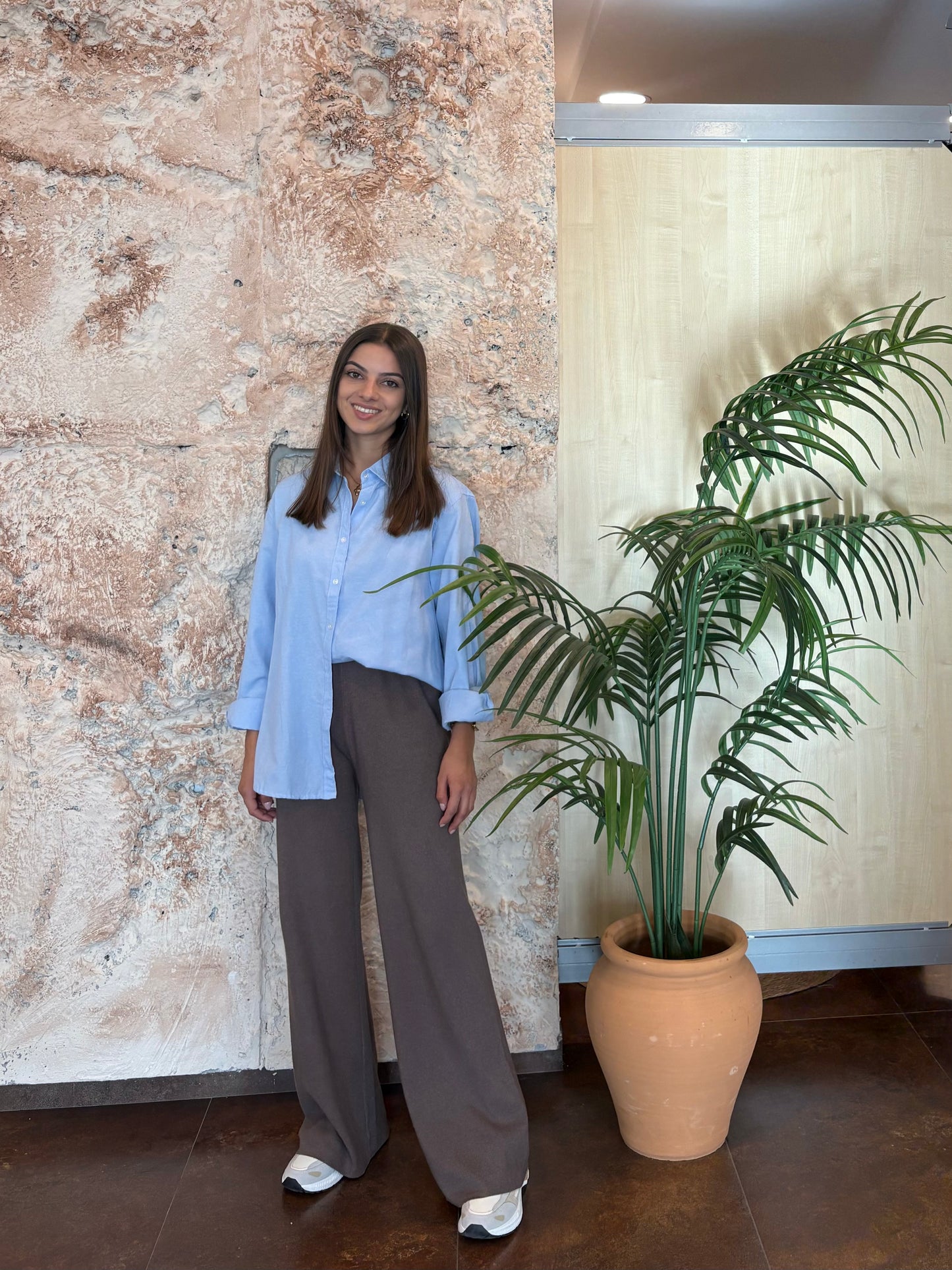 PANTALÓN PUNTO RECTO TAUPE