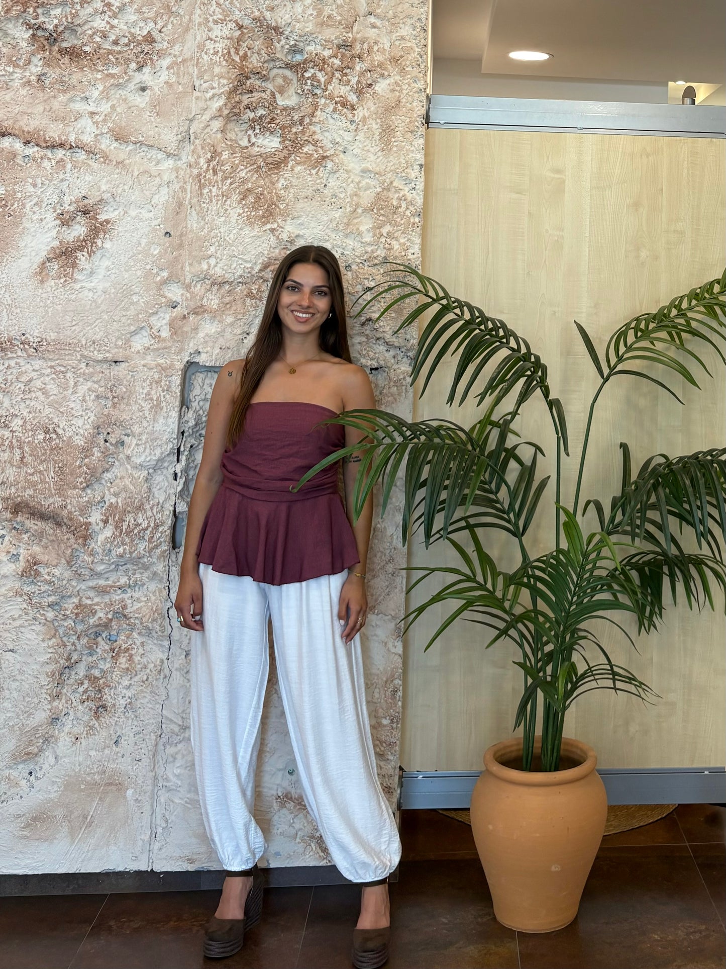 PANTALÓN BOMBACHO BLANCO