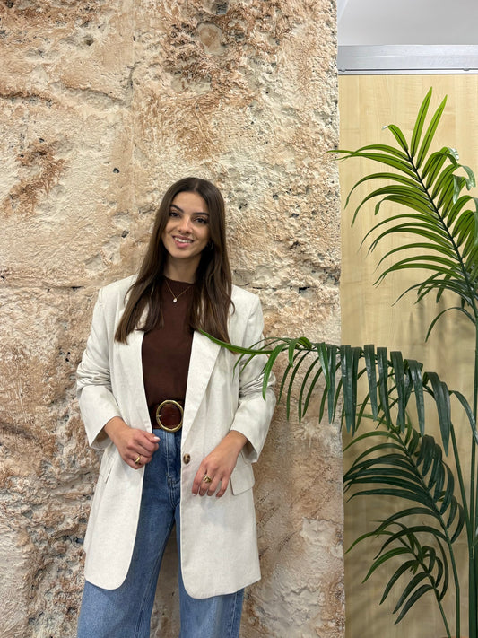 BLAZER OVERSIZE LINO BEIGE