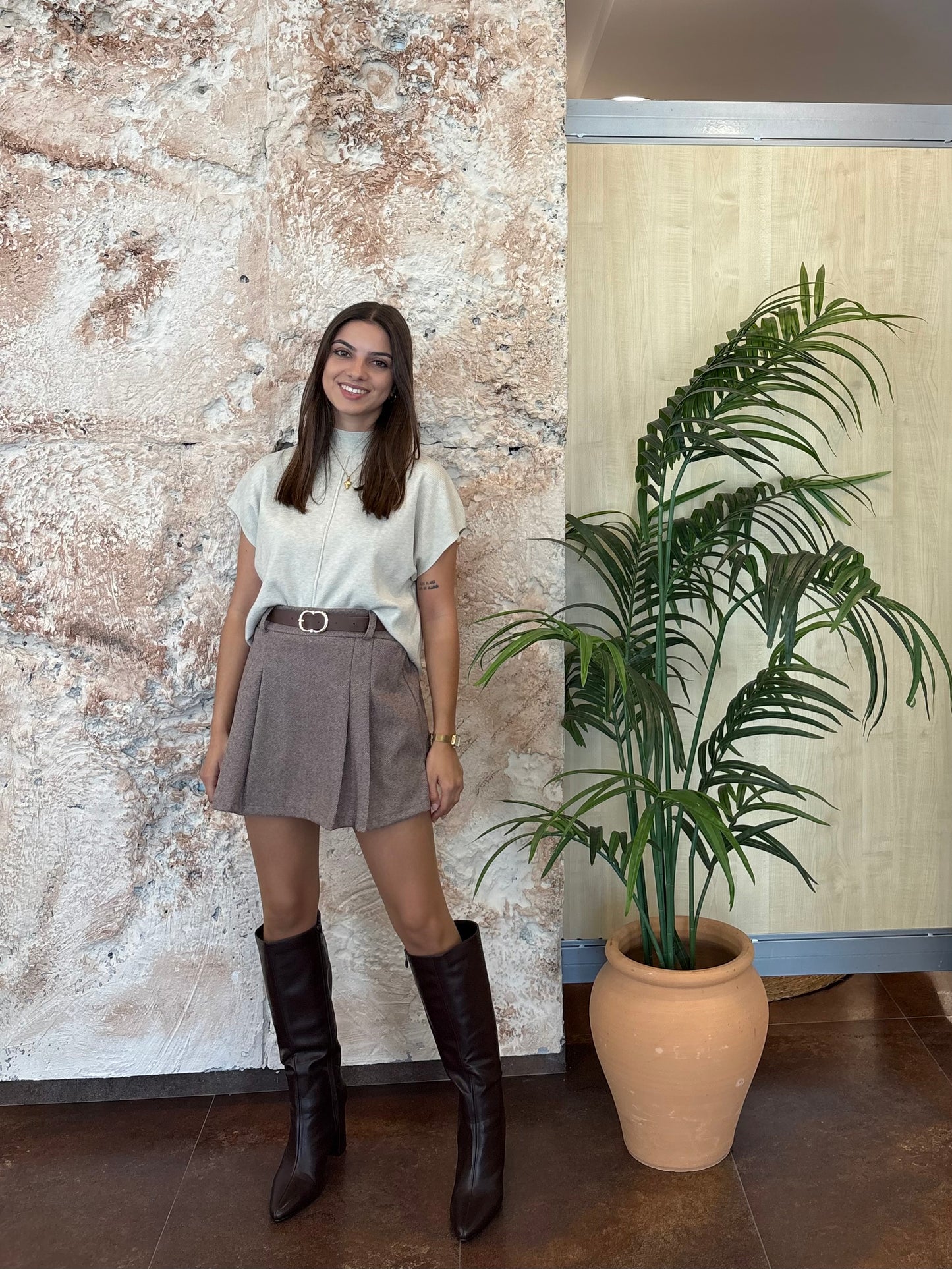 FALDA PANTALÓN PAÑO ESPIGA