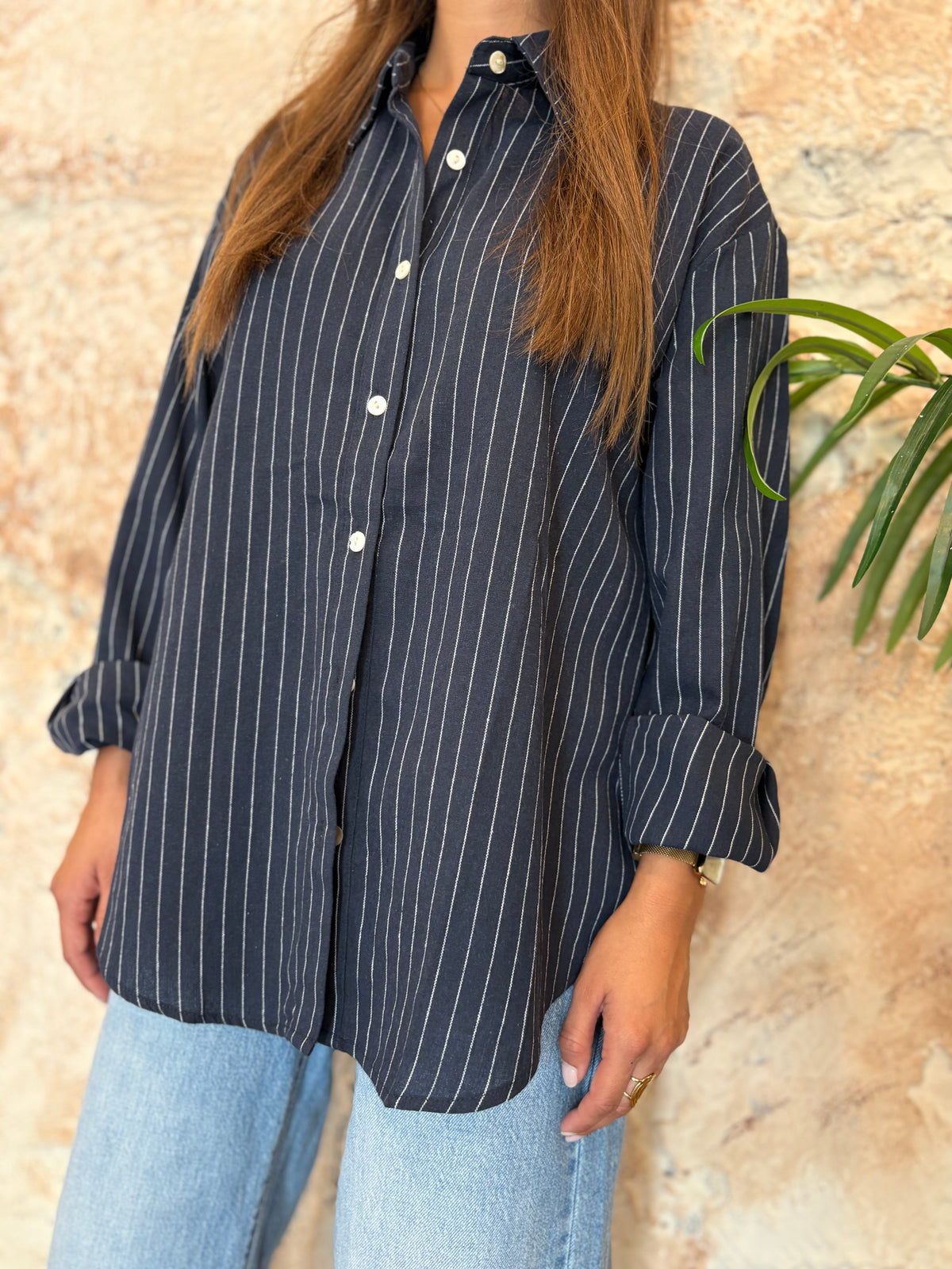 CAMISA RAYAS DIPLOMÁTICAS AZUL MARINO