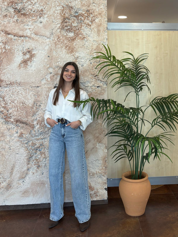 JEANS RECTO TACHAS