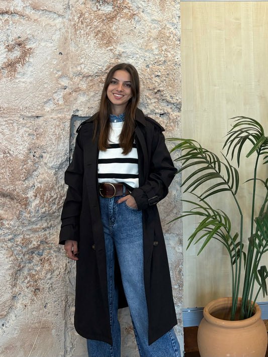 GABARDINA TRENCH NEGRA