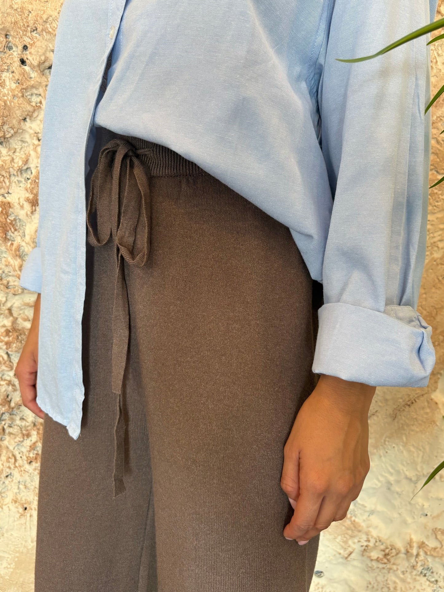 PANTALÓN PUNTO RECTO TAUPE