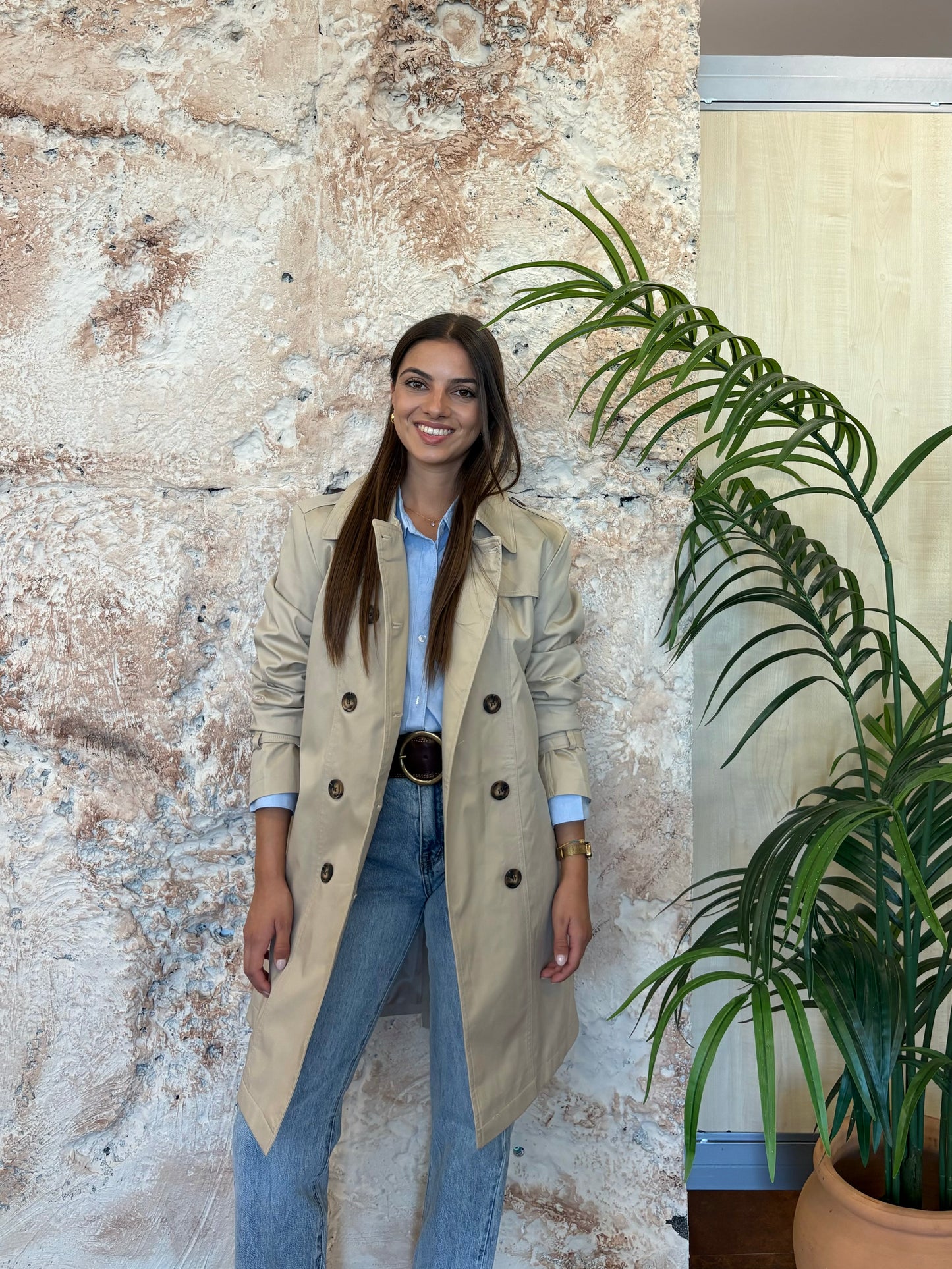 GABARDINA MIDI BEIGE