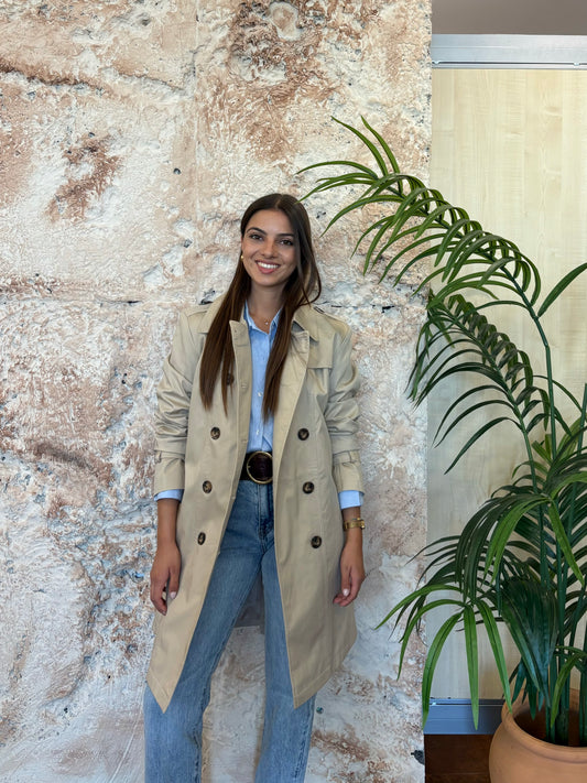 GABARDINA MIDI BEIGE