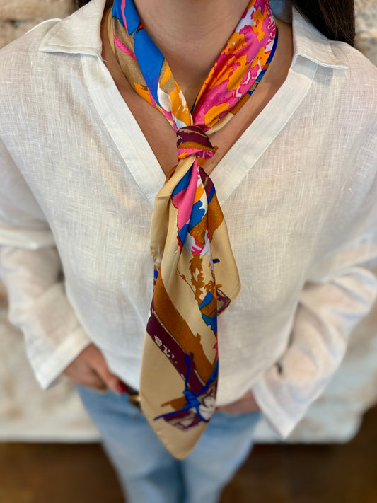 PAÑUELO CUELLO ESTAMPADO TAUPE