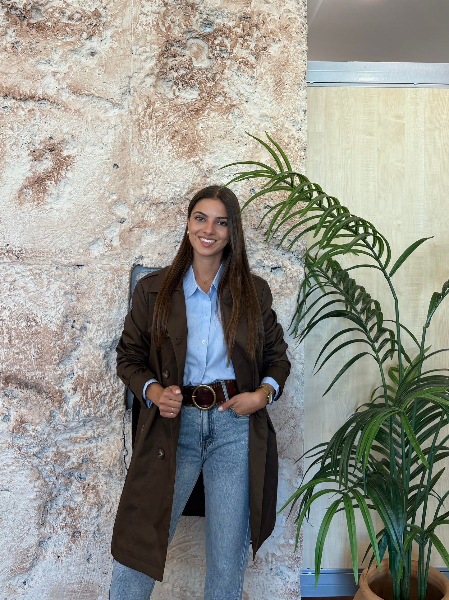 GABARDINA MIDI MARRÓN