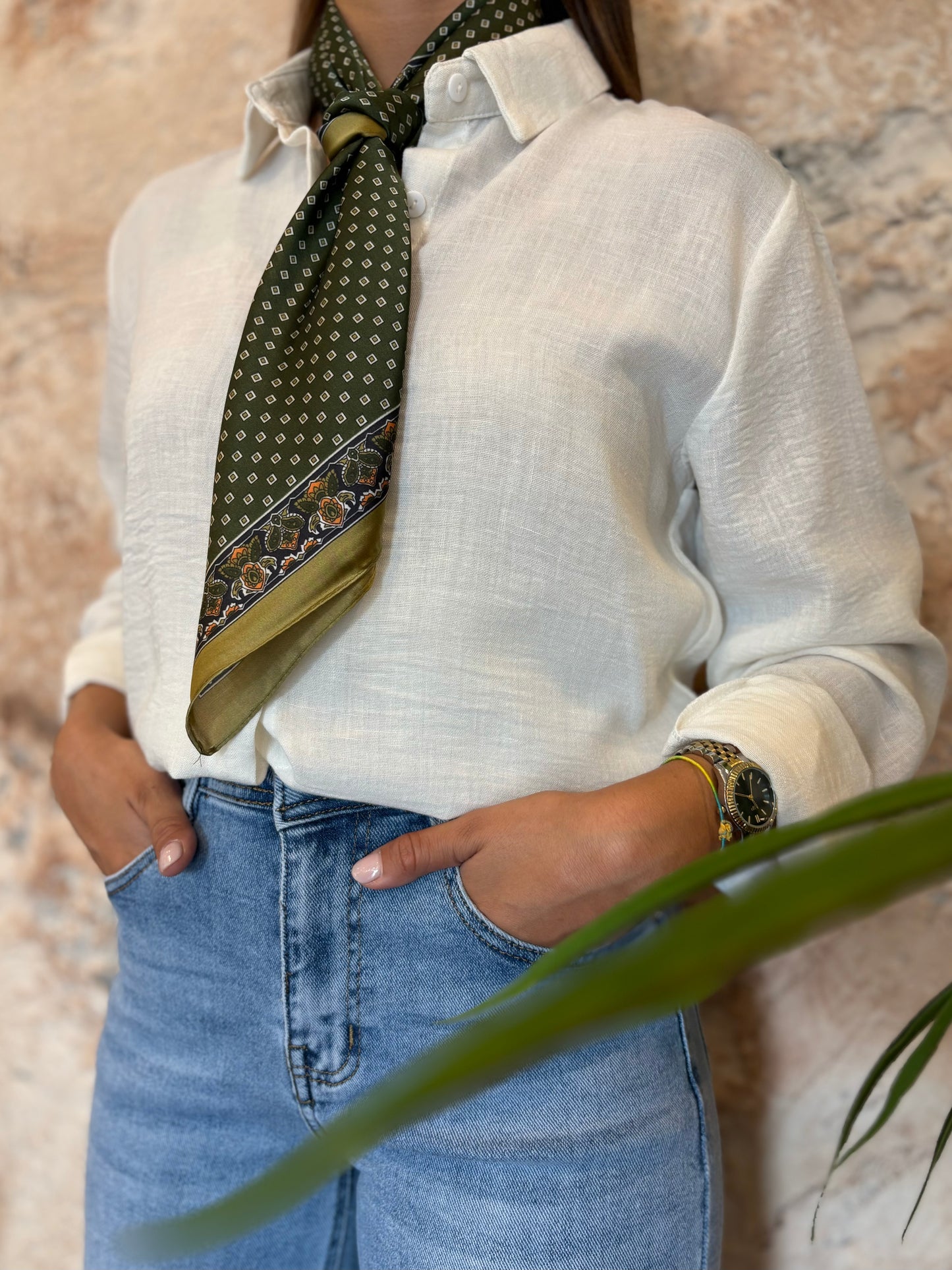 PAÑUELO ESTAMPADO VERDE