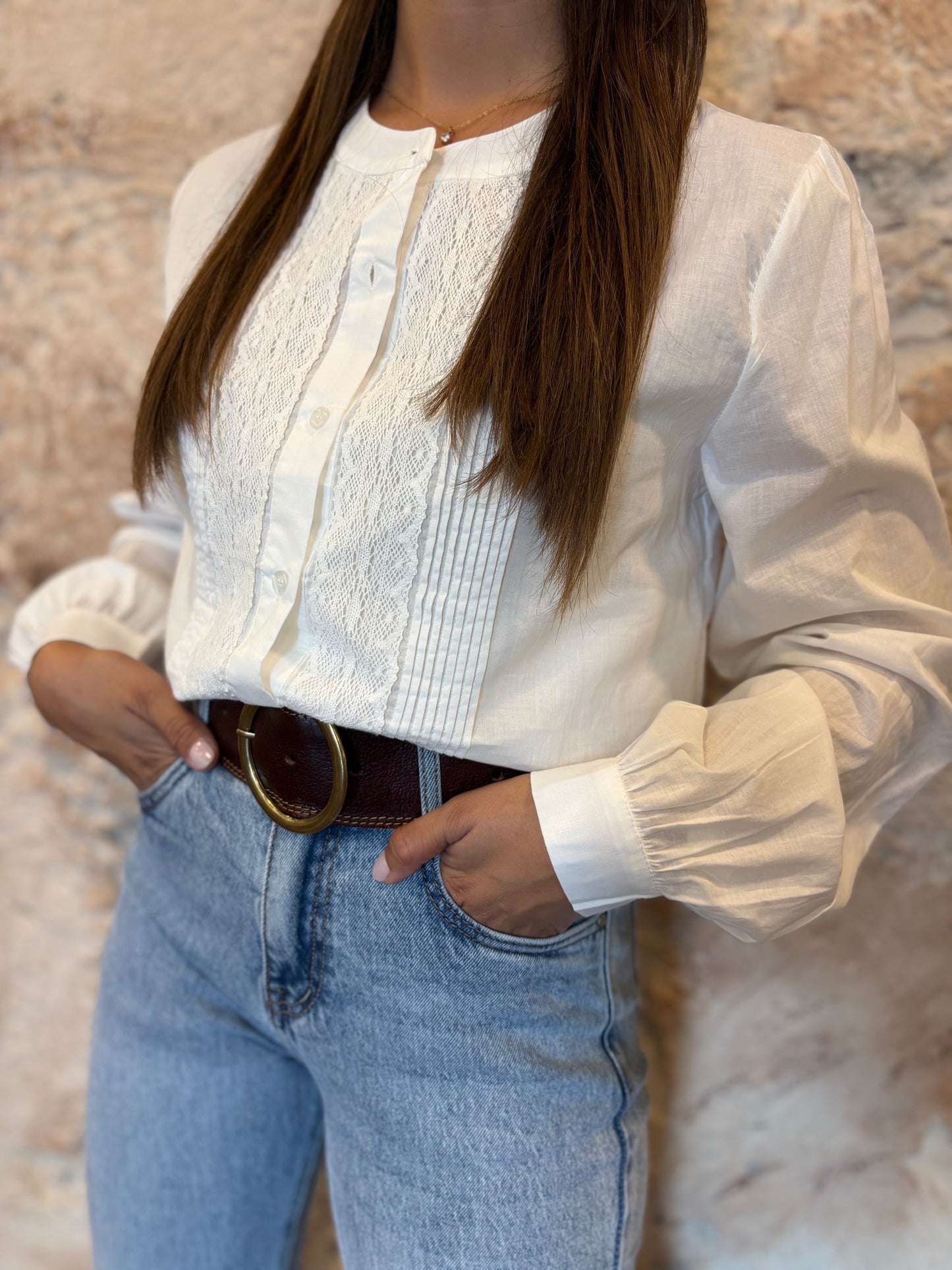 CAMISA DETALLE PUNTILLA BLANCA