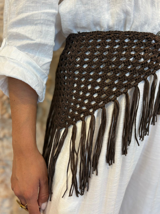 PAREO CROCHET MARRÓN