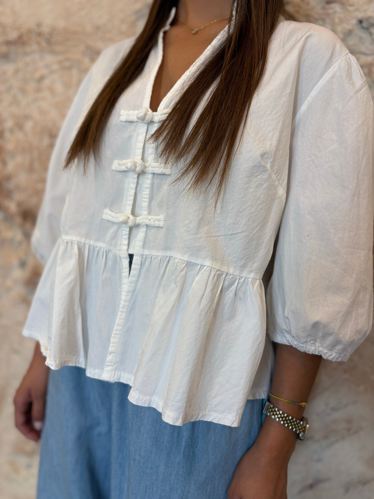 CAMISA ALAMARES BLANCA